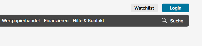 Consorsbank Ausschnitt der Startseite des Junior-Depots. "Suche" oben rechts